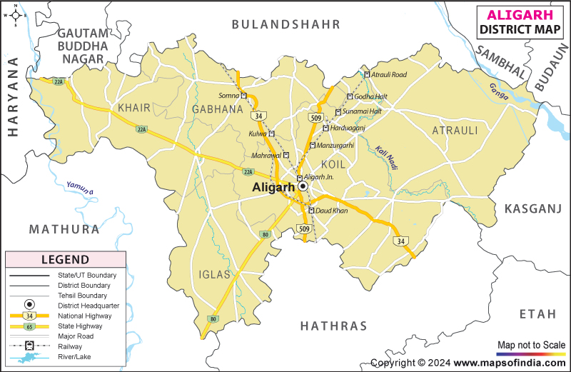 aligarh district map